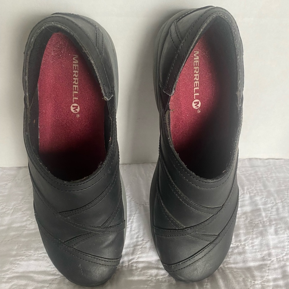 Merrell Encore Eclipse Smooth womens black leather mocs shoes size 11